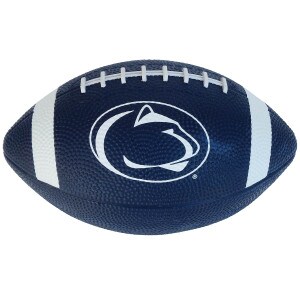 mini blue rubber football with Penn State Athletic Logo
